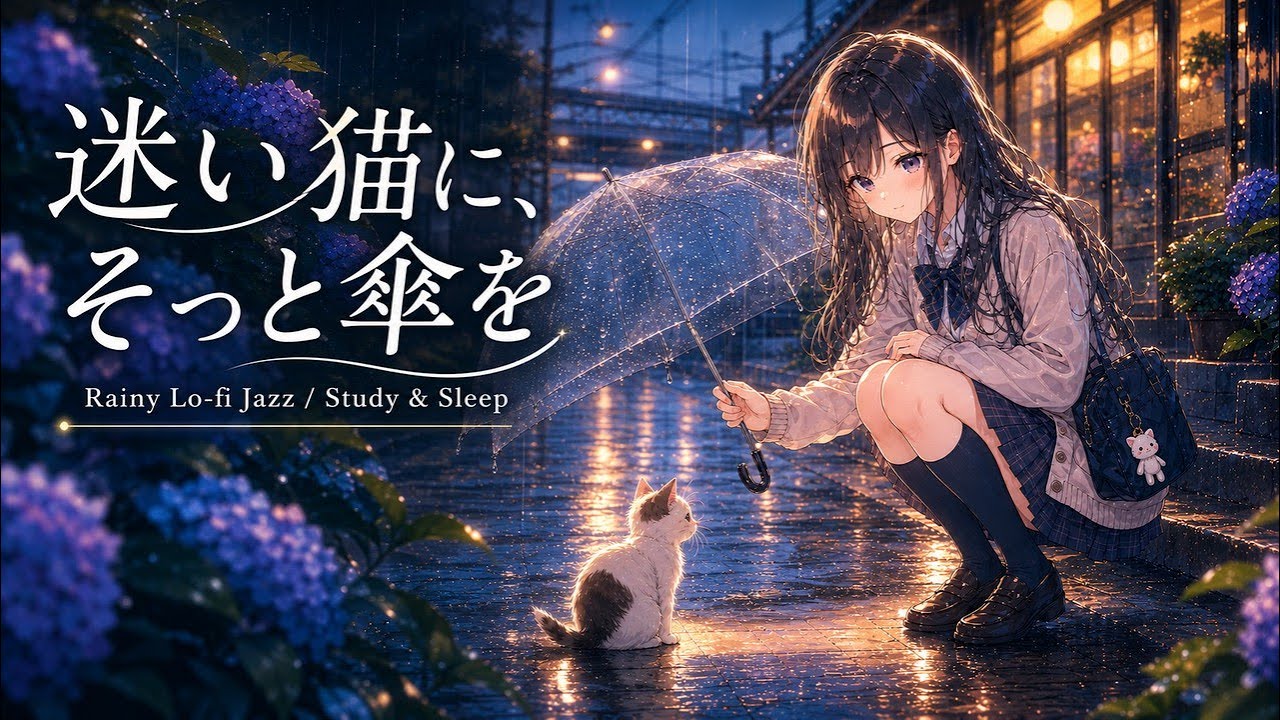 【フリーBGM】迷い猫に、そっと傘を。
