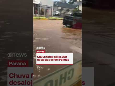 Chuva forte deixa 250 desalojados na cidade de Palmas, no Paraná