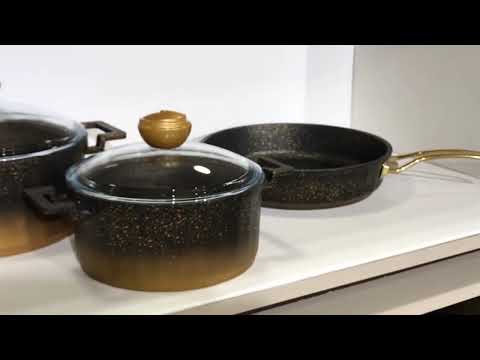 Oms döküm granit tencere seti 7 parça