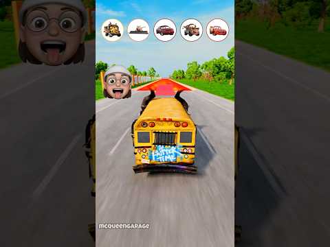 Miss Fritter vs Frank vs Natalie vs Tow Mater vs McQueen – Car Jump Challenge