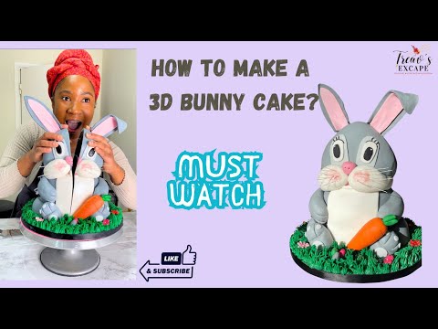 How to make a 3D Bunny cake? Tutorial.#easterbunny #trending #tutorial #viralvideo #cakedecorating
