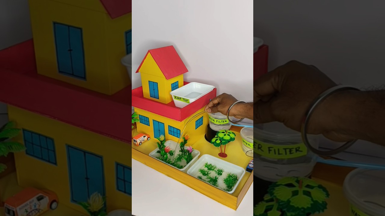Rain water harvesting working model | Rain water harvesting #science #watercycle