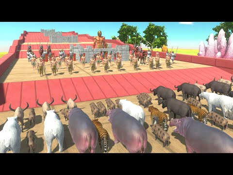 50 Angry Animals Attack Human Castle - Animal Revolt Battle Simulator