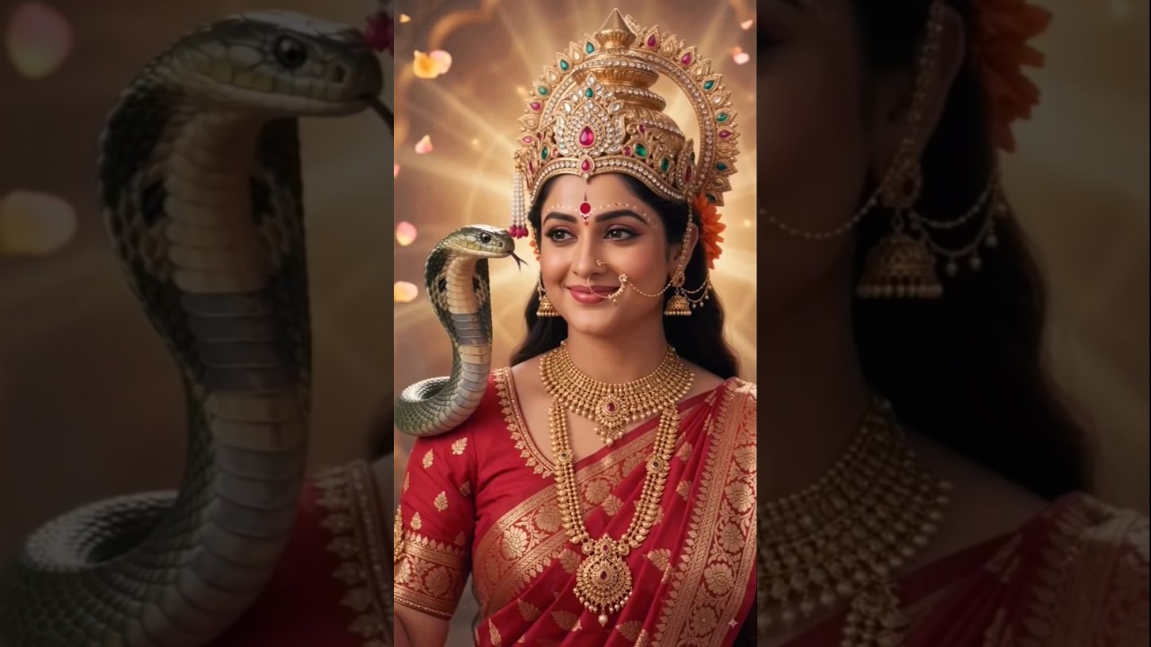 🌺Maa Durga Se Tiger Aur Nag Chuti Mang Rahe Hain 🐯🌞🎎 #sorts #bhakti #ytshorts #maa #maadurga