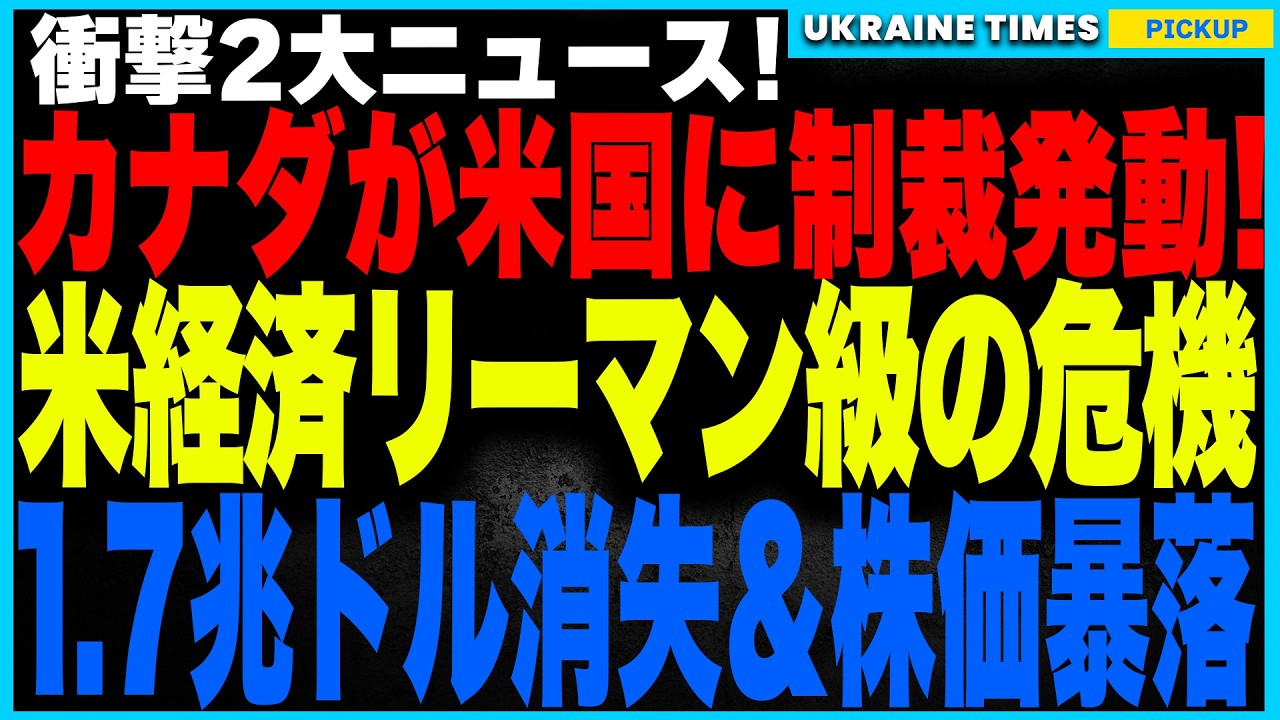カナダが”米国潰し”を開始！電力供給停止＆経済制裁を発動！ 新首相マーク・カーニーがトランプに真っ向勝負！さらに米市場がリーマン級の暴落へ！？トランプ政権で1.7兆ドルが消滅し、金融市場が崩壊寸前！