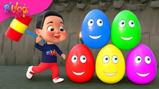 Blu Explores Colorful Surprise Eggs | Yes Yes Playground Song | BluLoo Nursery Rhymes &amp; Kids Songs