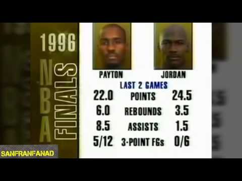 Michael Jordan vs Supersonics (1996 NBA Finals Game 6) - 22 Pts, 9 Rebs, 7 Assists!