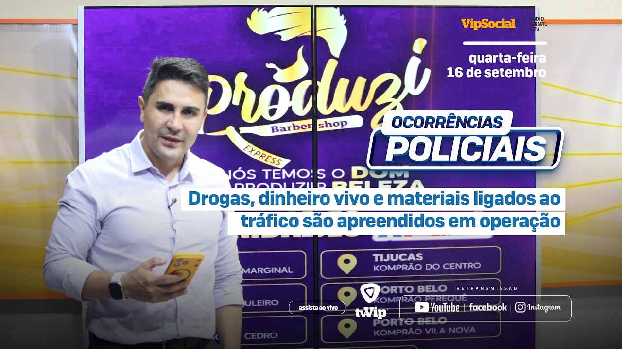 Fique por dentro das ocorrências policiais desta quarta-feira,16 de setembro