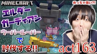 【マインクラフト】海底神殿のボス、エルダーガーディアンを大量のウーパールーパーで討伐してみた!! めっちゃ強いww【セイハのセハクラ実況act163】