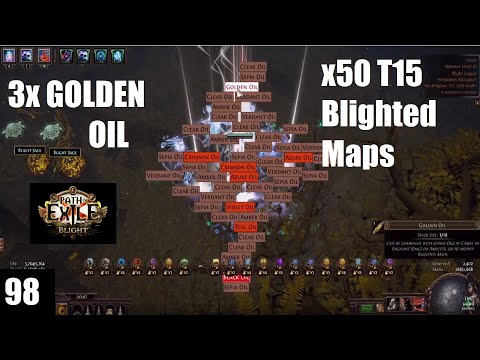3x Golden Oil x 50 T15 Blighted Maps - 98