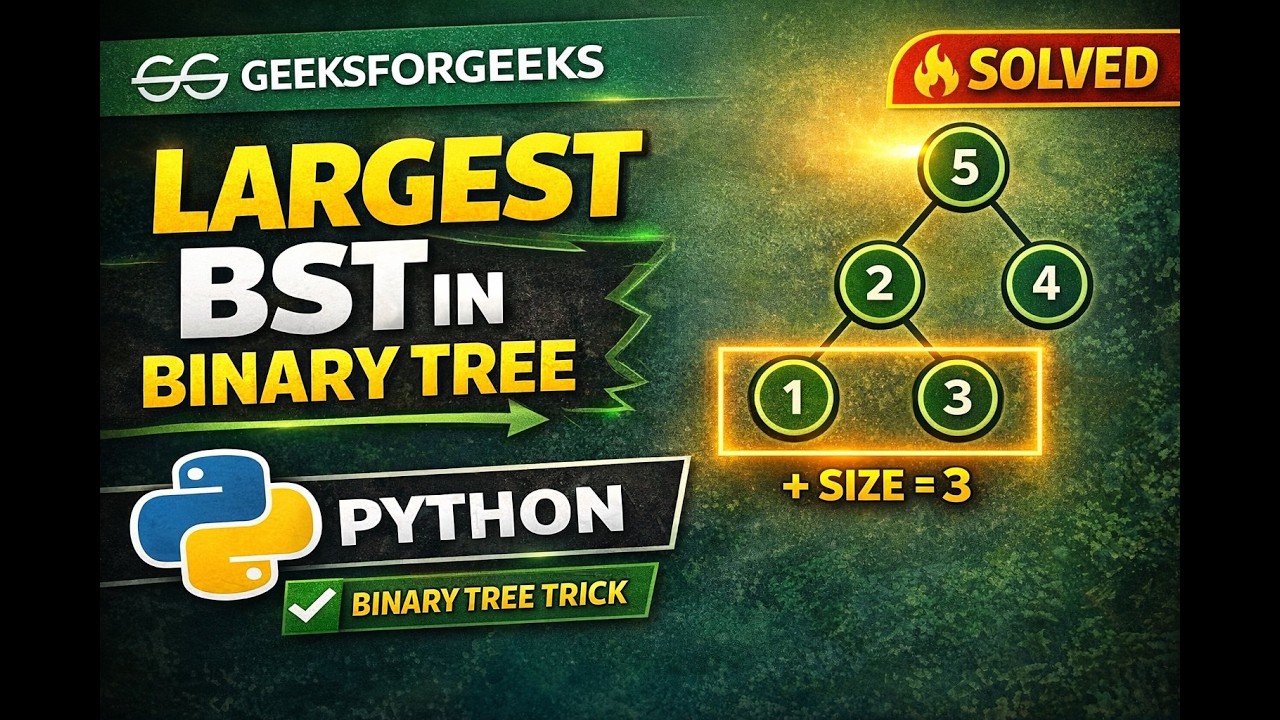 GFG POTD Largest BST in Binary Tree | Python 🌳 #coding #geeksforgeeks #python #interviewprep #dsa