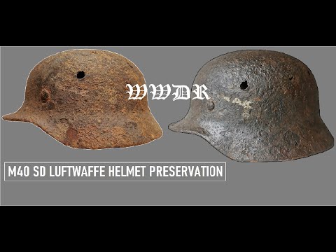 GERMAN M40 LUFTWAFFE HELMET RELIC PRESERVATION