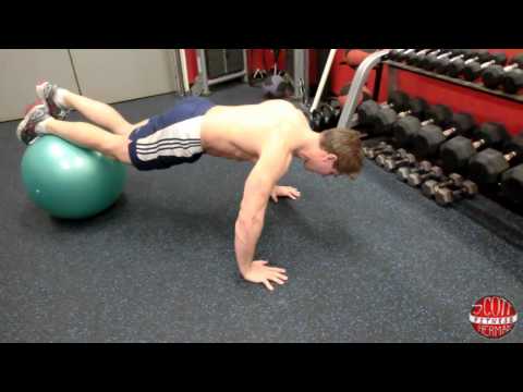 How To: Modified (Feet Up) Exercise Ball Push-Up