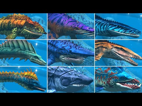 ALL SURFACE AQUATIC. All Max Level 40, All Evolutions | Jurassic World The Game - Mosasaurus Gen 2