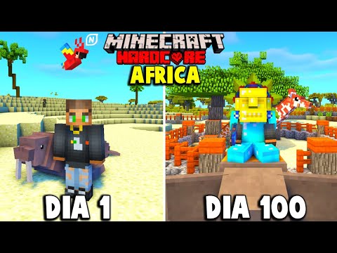 Eu sobrevivi 100 dias na ÁFRICA no Minecraft Hardcore