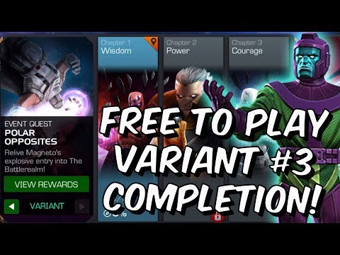 Variant #3 Polar Opposites Free To Play Completion /w 4 Star Sentinel - Marvel Contest of Champions