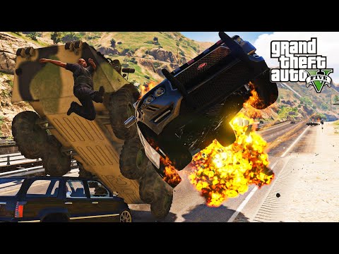 GTA 5 DANGEROUS BTR-82A APC TANK CRASHES  - IMPACT COMPILATION - DESTRUCTION