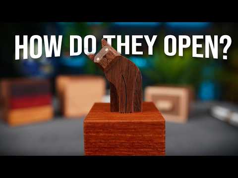 Four Beautiful Karakuri Puzzle Boxes