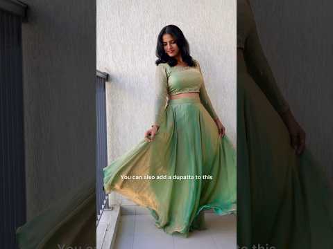 3 in 1 dress pista green Diwali dress . #styling #diwalilook #3in1dress #diwalioutfit #grwm #collab