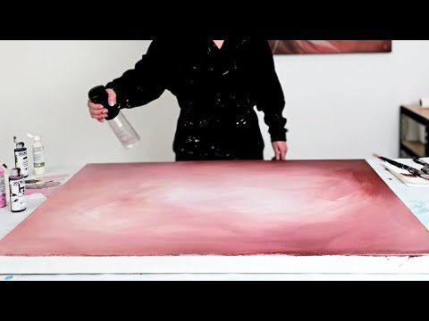 This Huge DUSTY ROSE Painting is Divine! (Ton sur Ton Art)