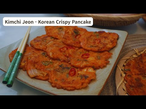 Crispy Kimchi Pancake with Shrimp | Korean Kimchi Jeon Recipe | Korean food |
