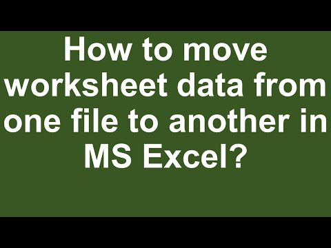 How to move worksheet data from one file to another in MS Excel Urdu Hindi Lesson 14