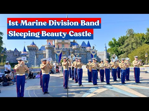 1st Marine Division Band | Sleeping Beauty Castle | Disneyland Resort 2024 4K