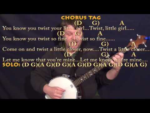 Twist and Shout (The Beatles) Banjo Lesson Chord Chart with Chords/Lyrics - D G A