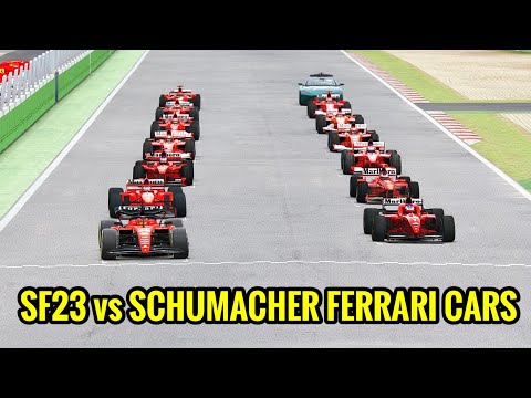 Ferrari F1 2023 vs All Ferrari F1 Micheal Schumacher Cars - Imola GP