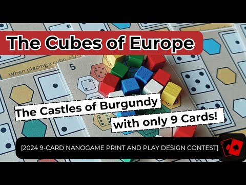 Playthrough | The Cubes of Europe (2024 9-Card Nanogame Print and Play Design Contest)