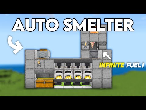 Easiest AUTO SUPER SMELTER (Infinite Fuel) in 1.21 Minecraft Bedrock !