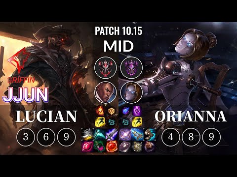GRF jjun Lucian vs Orianna Mid - KR Patch 10.15