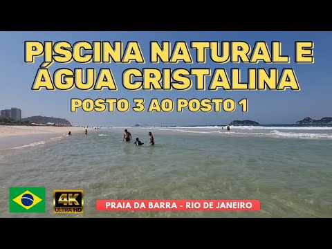[2023] Piscina Natural e Água Cristalina! Praia da Barra da Tijuca - RJ [4k UHD] ☀️