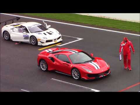 Brand new Ferrari 488 Pista racing at Ferrari Racing days on Spa Francorchamps