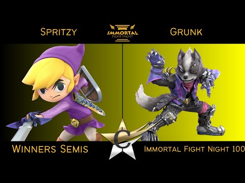 Immortal Fight Night 100 Winners Semis - Spritzy (Toon Link) vs C2F | Grunk (Wolf) Smash Ultimate -
