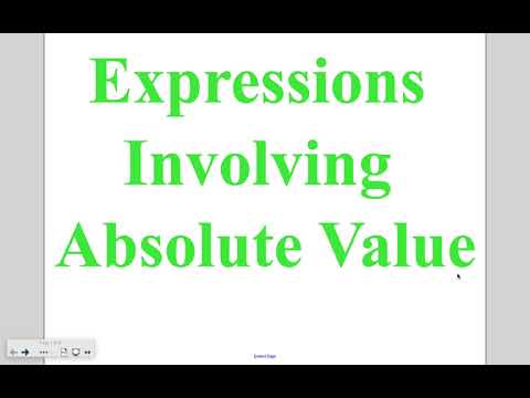 Algebra Lesson 1-5: Expression Involving Absolute Value
