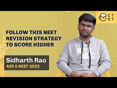 Follow this NEET revision strategy to score higher - Sidharth Rao AIR 5 NEET 2022 #neettopper #neet