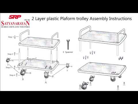 2 Layer Plastic Platform Trolley With SS Border-150 KG/300KG/500KG