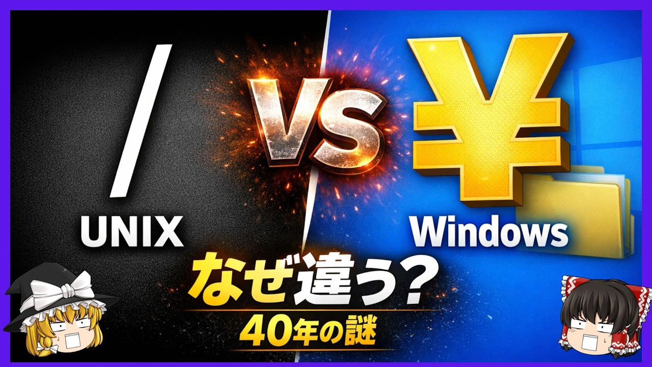 【衝撃】なぜWindowsだけ「\」なのか？40年続く仕様の闇【ゆっくり解説】