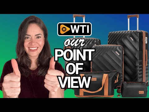 5 piece Luggage Set Expandable Suitcase 22x14x9 Airline Approved Carry on - WTI product video review