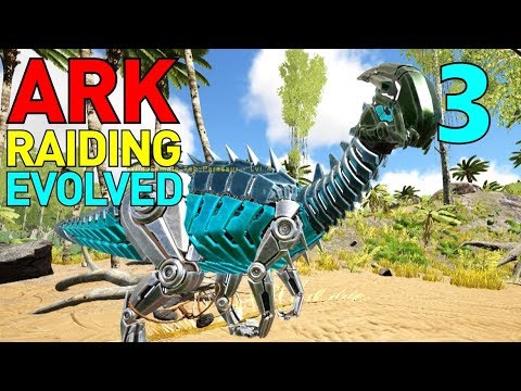 [3] Tek Parasaurs And Gear-Eating Raptors!!! (ARK Raiding Evolved)