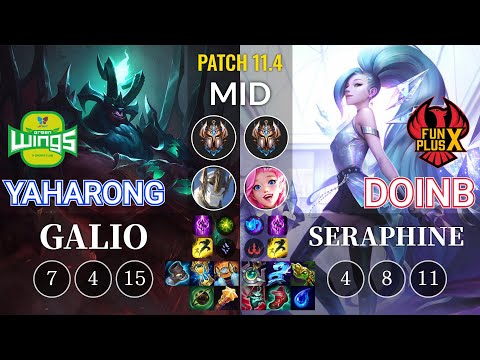 JAG Yaharong Galio vs FPX Doinb Seraphine Mid - KR Patch 11.4