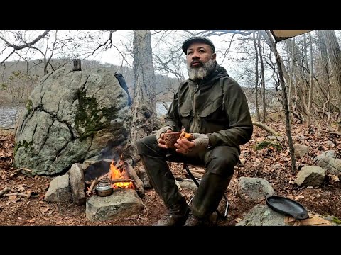 Autumn Bushcraft Lakeside Camp P3 Mid-Day Lunch by the Seaside with a Brew