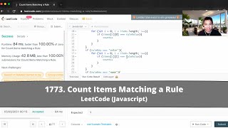YouTube video 'How to Solve "1773 Count Items Matching a Rule" on LeetCode? - Javascript'