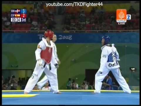Taekwondo Beijing Olympic Games 2008 Men -58 Kg Spain vs Dominic Round 3
