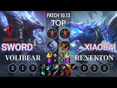 GRF Sword Volibear vs ES Xiaobai Renekton Top - KR Patch 10.13