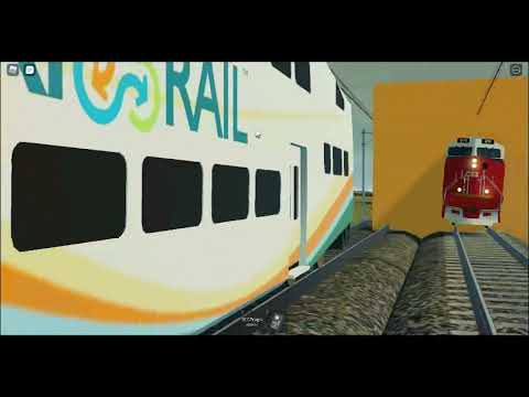 210 SUB SPECIAL!!) TRI-RAIL logo on a Sun rail bombardier coach car and a monster f40