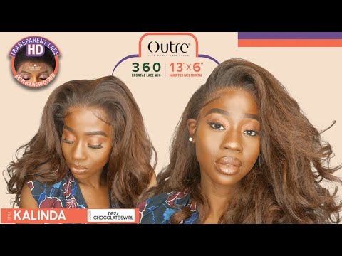 Outre 360 Frontal Lace 100% Human Hair Blend 13X6 HD Lace Front Wig - KALINDA