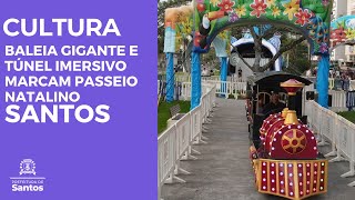 Cultura - Baleia gigante e túnel imersivo marcam passeio natalino em Santos