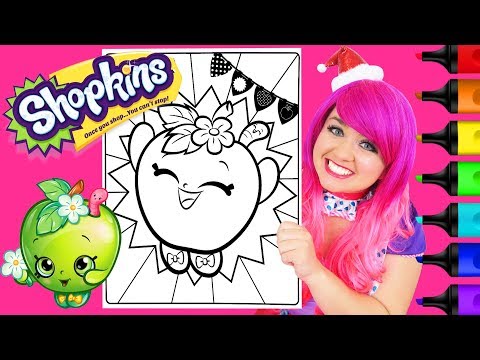 Coloring Shopkins Apple Blossom Coloring Page Prismacolor Colored Paint Markers | KiMMi THE CLOWN Video